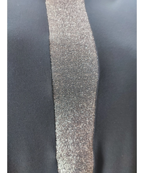 Wieczorowa Bluzka bombka z błyszczącym srebrnymi wstawkami